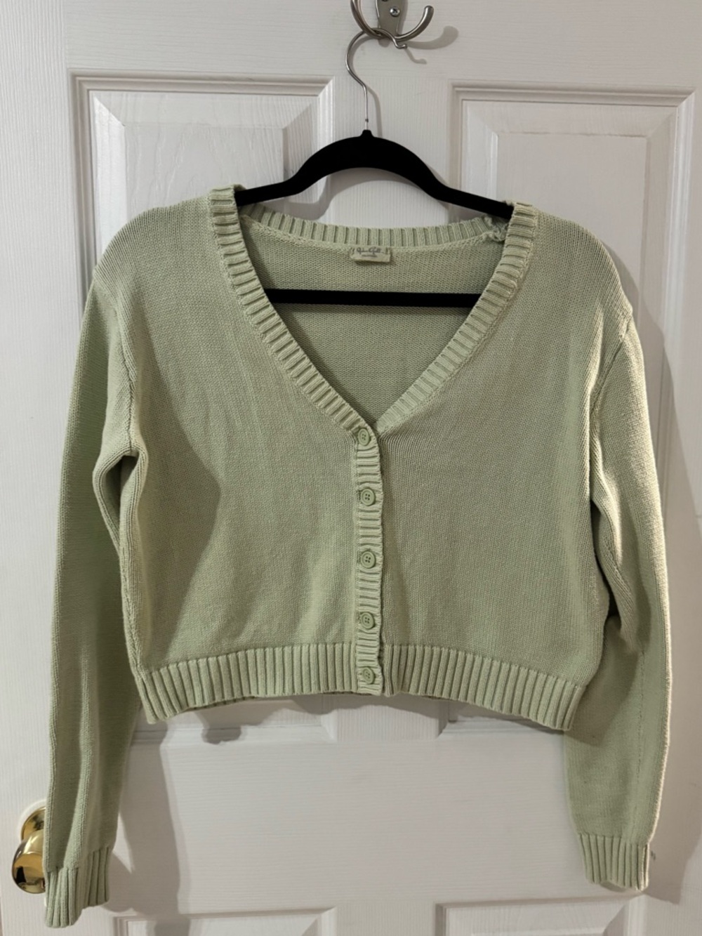 John Galt Brandy Melville Sage Collin Cottagecore Cropped Cardigan 100% Cotton 💚